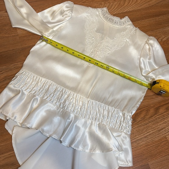 Vintage 1970/1980’s Gunne Sport By Jessica McClintock cream/ lace blouse. Size 9 - Picture 12 of 17